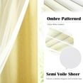 thumbnail image 3 of 100% Blackout Curtains with Sheer Overlay Mix and Match Double Layer Drapes 54 Inch Length 2 Panels for Bedroom Living Room Yellow White Ombre Grommet Window Treatment with Tiebacks, 3 of 19