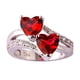 thumbnail image 5 of Anillos para mujer, regalos para mujer, joyería para amantes de la moda, anillo de piedras preciosas blancas y arcoíris con corte de corazón., 5 of 5