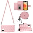 thumbnail image 2 of Charm Style for iPhone 11 Case RFID Blocking Wallet Card Holder Leather PU Flip Cover Folio Lanyard Crossbody Strap Women Girl Magnetic Clasp Kickstand For iPhone 11 , Pink, 2 of 8
