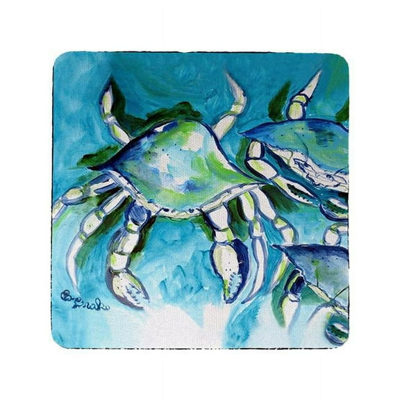 Betsy Drake CT1134 White Crabs Coaster - Set of 4