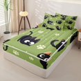 thumbnail image 2 of jejeloiu Cartoon Cat Paw Print Zipper Twin Comforter Sets with Fitted Sheet and 2 Pillowcases Kids,Cute Kitten Pattern Zipper Bedding Set,Reversible,4-Piece, 2 of 7