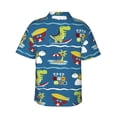 thumbnail image 3 of Bixox Men's Hawaiian Shirts Men's Dinosaur on the Beach Vacation，Coconut Crab Print Short-Sleeve Shirt-3X-Large, 3 of 8