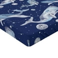 thumbnail image 4 of Ambesonne Celestial Fantasy Fitted Sheet, Dreamy Whale Art, Twin Size, Dark Lavender Sea Blue, 4 of 5