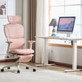 thumbnail image 5 of PUKNLY Ergonomic Office Chair with Footrest, High Back Computer Office Chair with Dynamic Lumbar Support, 2D Headrest, 4D Armrest, Sponge Seat, Mesh Home Office Desk Chair for Adults,Pink, 5 of 9