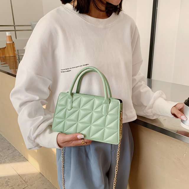 Bolsa Bolso de cadena para mujer Bolso bandolera de hombro de color sólido de cuero de PU (Verde) JShteea Para Estrenar