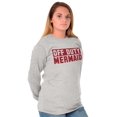 thumbnail image 5 of Off Duty Mermaid Funny Beach Swim Women's Long Sleeve T Shirt Brisco Brands L, 5 of 5