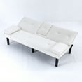 thumbnail image 5 of The 67-inch white PVC multi-functional sofa bed, with a foldable and cup holder design, makes it extremely convenient to turn the living room into a guest room, 5 of 12