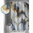 thumbnail image 3 of Abstract Impressionist Style Shower Curtain Set ，Waterproof Fabric Shower Curtains Gary Gold Marble Texture Shower Curtains for Bathroom,Bathroom Decor 72"x84", 3 of 6