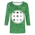 thumbnail image 4 of Hauts pour Femmes Mode Printemps/été Décontracté Col en V Manches Longues Robe Ample Décontractée Blouses pour Femmes Vert P, 4 of 4