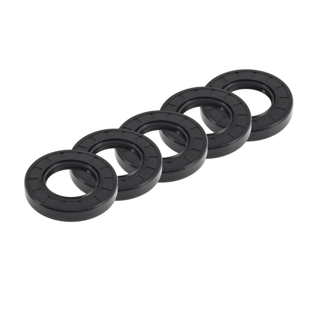 Unique Bargains Sello de Aceite Universal TC Doble Labio con Resorte de Acero Anillo de Sello de Eje Rotativo 42x75x12mm Alta Presión Caucho NBR Negro 5pcs