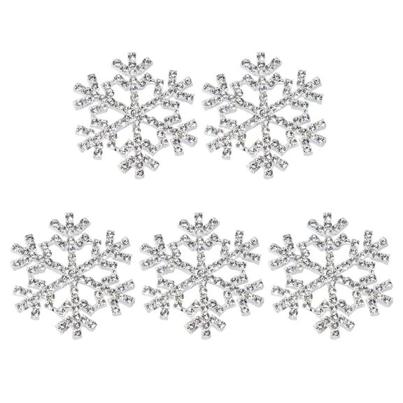 OUNONA Shoelace Clips for Women's Silver Snowflake Shoe Decorations Alloy Durable 5pcs Set for Flats Boots Sandals Pumps Decoration