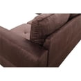 thumbnail image 5 of Starhome L Shaped Brown Couch with Ottoman(Pillows Included) Microfiber, 5 of 7