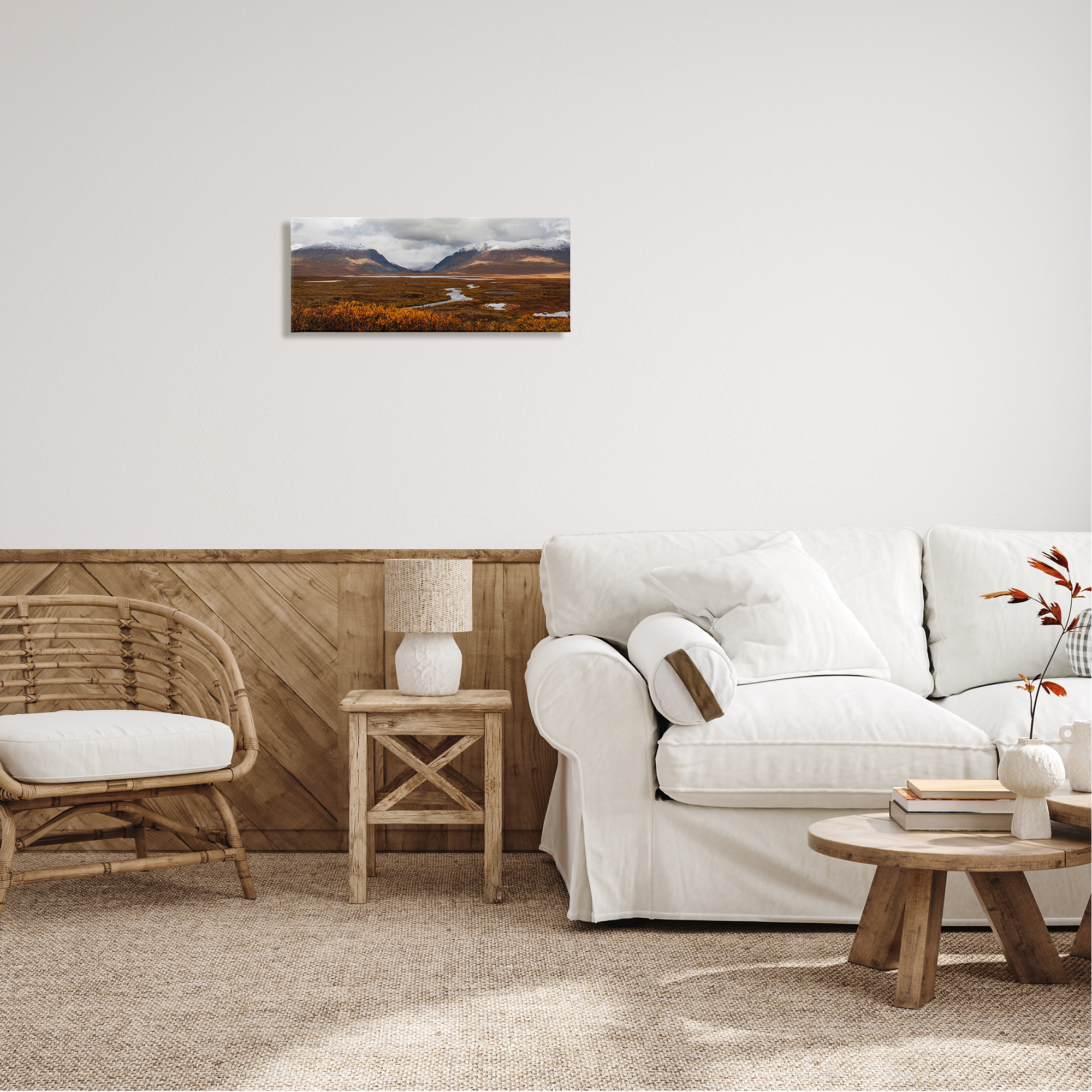 Stupell Industries Distant Snowy Peaks Landscape Photography Gallery Wrapped Canvas Art Print Wall Art, 24 x 10