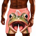 thumbnail image 4 of Fun 3D Animal Face Print Mens Casual Shorts Elastic Drawstring Loose Summer Beach Shorts, 4 of 4