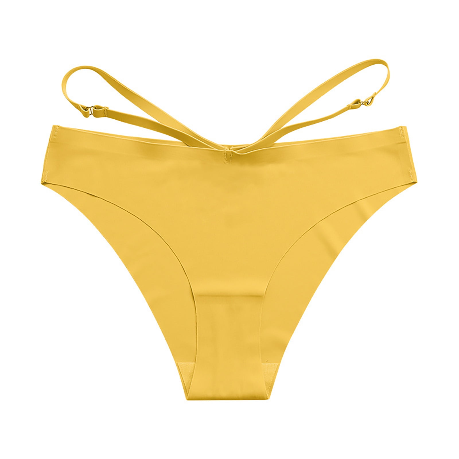 HUPOM No Show Panties For Women Seamless Panties For Women Briefs Activewear  None Elastic Waist Yellow L 