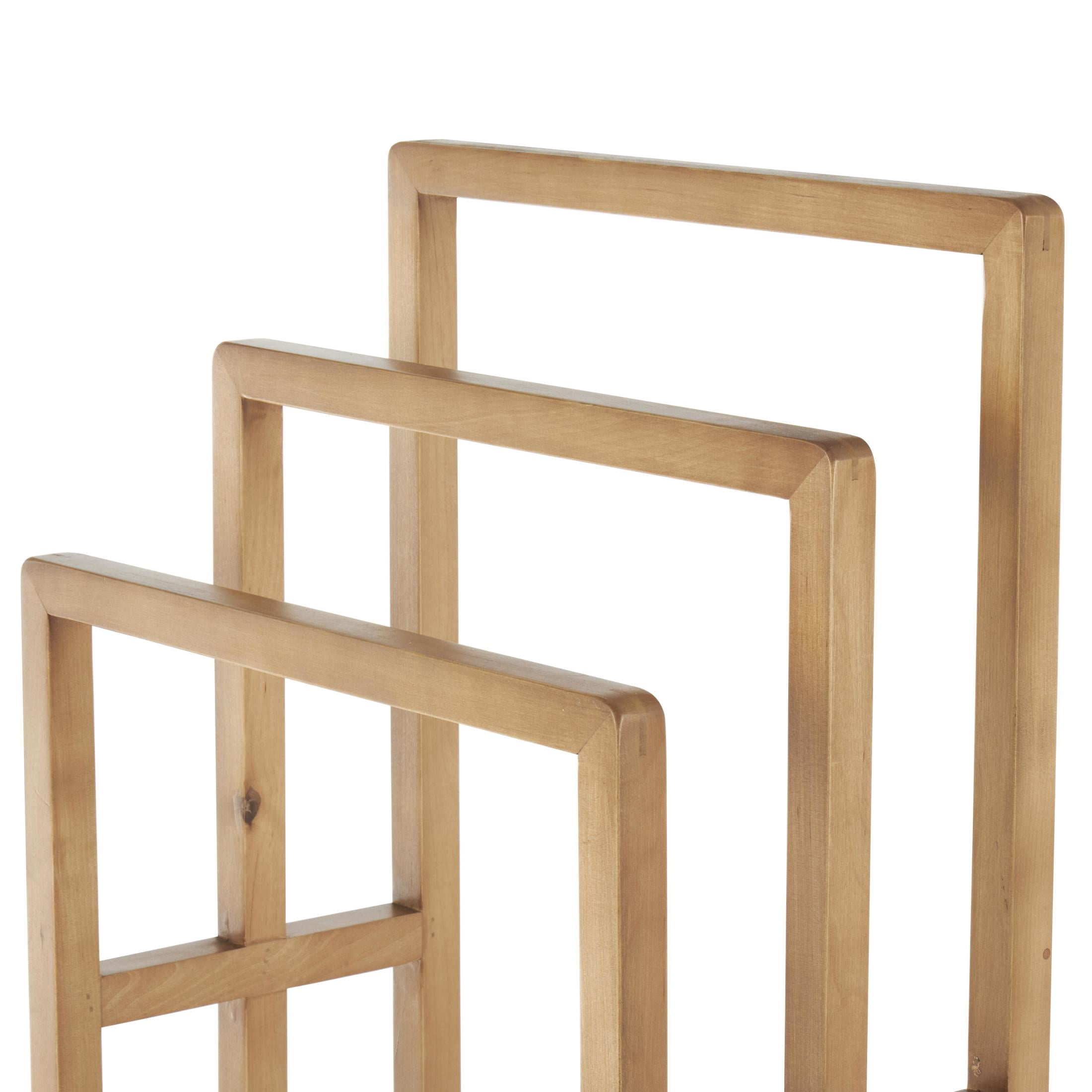 DecMode Sleek Modern Brown Wood Quilt Rack