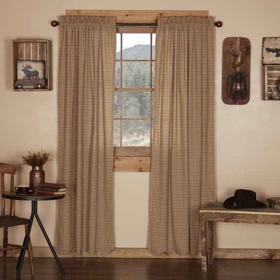 Rustic 84"x40" Panel Pair Tan Rod Pocket Millsboro Window Curtains