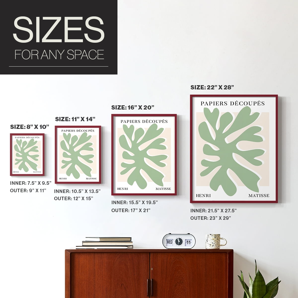 Matisse CV Framed Print in Red Solid Wood 11 x 14 Framed Print