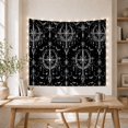 thumbnail image 5 of White Starburst Compass Pattern on Black, Mystical Gothic for Witchcraft Decor Lovers, Celestial Home Decor Halloween Gift Tapestry Wall Hanging for Bedroom, Living Room and Dorm, 5 of 7