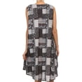 thumbnail image 2 of Sakkas Spal Mid Length Scoop Neck Tank Top Printed Batik Caftan Dress / Cover Up - 16502-Black - OS, 2 of 4