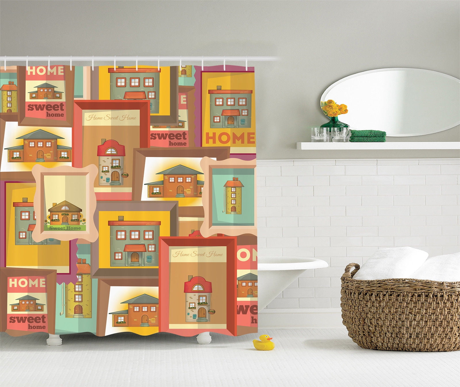 Country Decoration Home Sweet Home Primitive Americana Fabric Shower