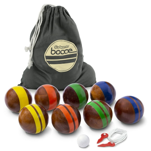 GoSports 100mm Hardwood Bocce Set - Premium Outdoor Game
