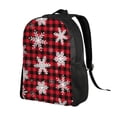 thumbnail image 2 of Rocae Snowflakes On A Buffalo Plaid print Computer bag with separate compartment, suitable for 15 inch laptop backpack, gift for men and women, 2 of 8