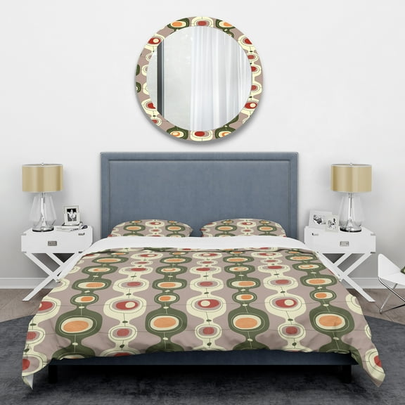 Designart 'Retro Abstract Design X' Mid-Century Modern Duvet Cover Set
