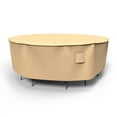 thumbnail image 1 of Budge NeverWet Savane Ronde Table de Patio et Chaises Couverture Combo, Bronzage, Moyen, 1 of 1