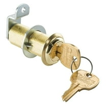 1-3/4" Cylinder Lock - Brass, Keyed Alike - Cabinet Door Lock, Drawer Lock - Antique & Brass Finish - Includes Cams & Stop Washers