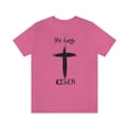 thumbnail image 2 of Women & Men's Jersey Short Sleeve Shirt | He Has Risen - Perfect Easter Tee, 2 of 10
