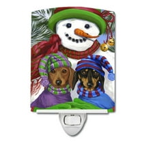 Caroline's Treasures PPP3081CNL Dachshund Christmas Frosty and Company Ceramic Night Light, 6x4x3", multicolor