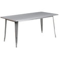 thumbnail image 4 of Emma + Oliver Commercial Grade Rectangular Silver Metal Indoor-Outdoor Table Set-4 Arm Chairs, 4 of 5
