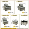 thumbnail image 5 of XIZZI Outdoor Patio Furniture Sets, 8 Pieces Outdoor Sectional wicker patio furniture with Coffee Table and Ottomans, All-Weather Waterproof Outdoor Conversation set for Garden Porch, Dark Gray, 5 of 8