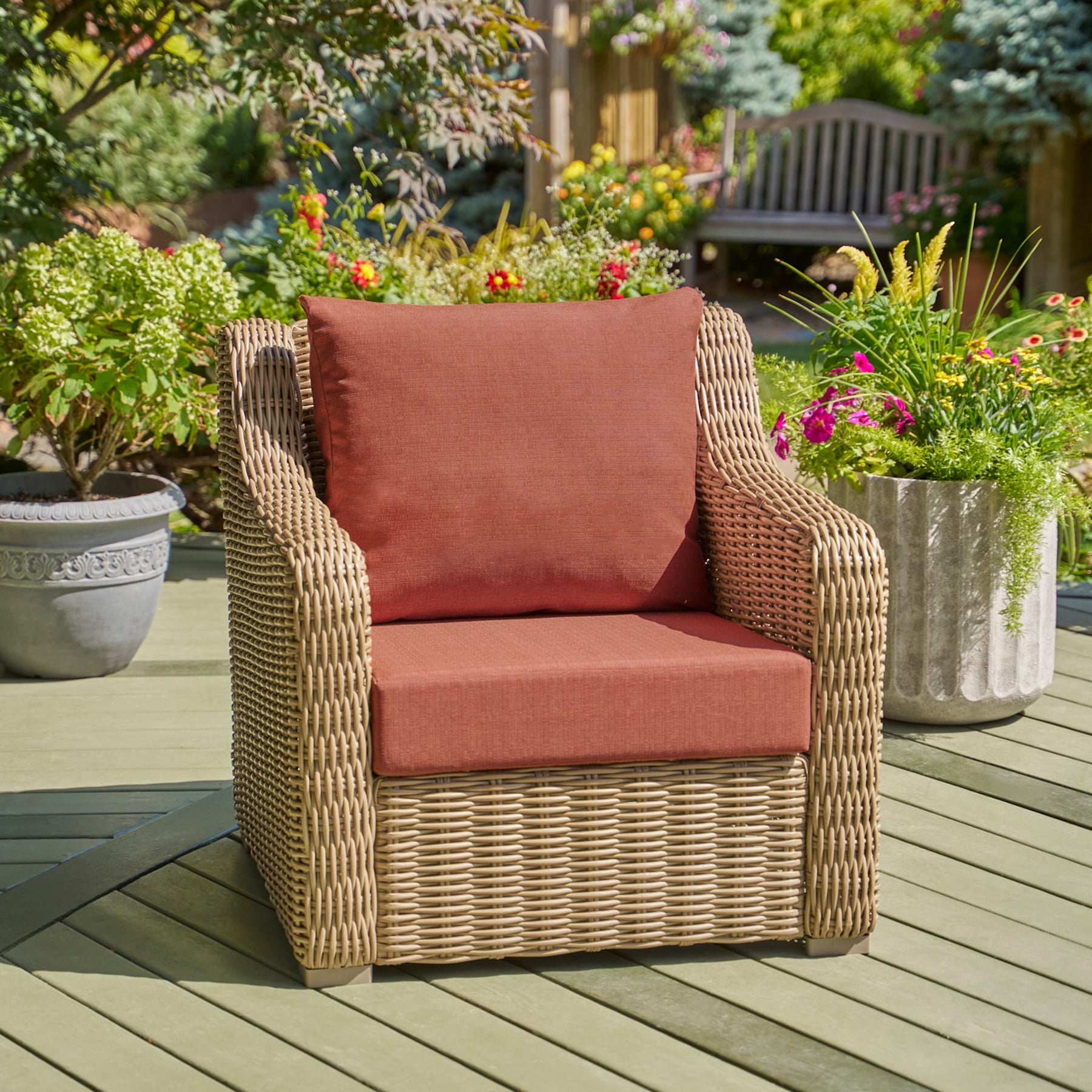 Better Homes & Gardens 24"x 24" Outdoor Deep Seat Cushion, 2-Piece, Terracotta