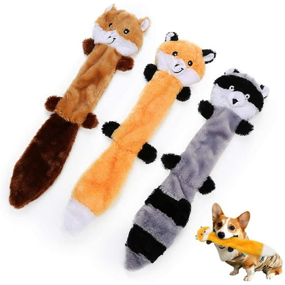 3 Pack Dog Toys Squeaky Unstuffed Durable