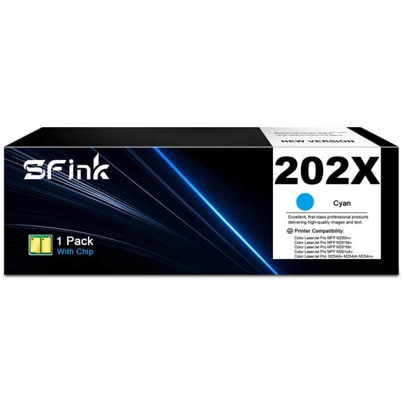 202X CF501X Toner Cartridge Compatible for HP202X 202A CF501A Toner Cartridge for Laserjet Pro MFP M281fdw M281cdw M254dw M254nw M281fdn M280nw M254dn Printer Ink 1-Pack Cyan