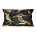 thumbnail image 3 of Designart "Midnight Mystique In Gold And Black III" Marble Printed Throw Pillow, 3 of 5