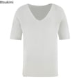 thumbnail image 5 of New 2024 Men‘s Summer Short Sleeve Knit Tops Shirts Casual V-neck British Loose Shirts Male Solid Shirts for Men Fashion Tops, 5 of 7