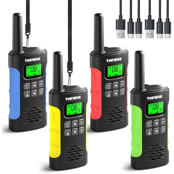 Walkie Talkies for Kids 4 pack Long Range with 22 FRS Radios, Kids Walkie Talkie Rechargeable (2X2 PK)