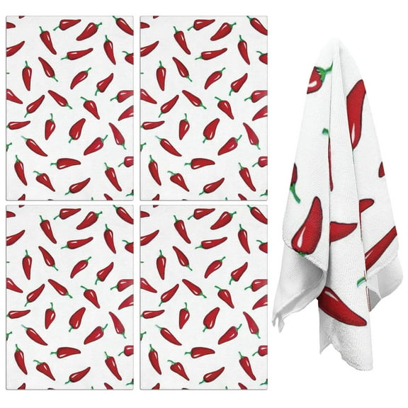 Chili Kitchen Towels Set of 2,Ultra Absorbent & Fast Drying Farmhouse Dish Towels 18x26 Inch,Decorative Hand Towels for Kitchen,Bathroom,Cooking,Baking,Housewarming Gift.