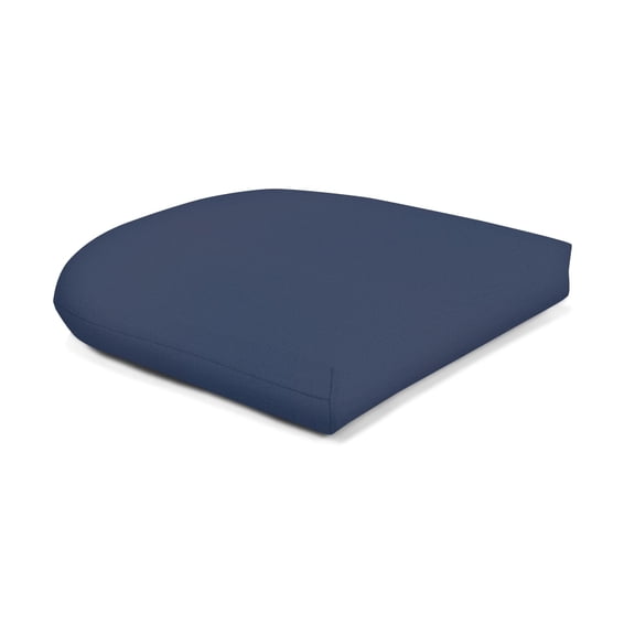 Casual Cushion Wicker Outdoor Chair Cushion, Sunbrella Fade & Water Resistant for Wicker Dining Chairs & Sunroom Seats, 18"W x 18"D, 2.5" thick, Reversible, Canvas Navy