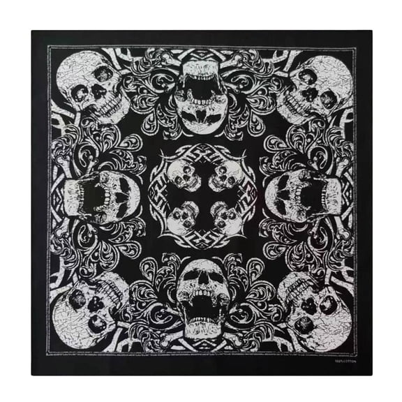 Aellinatey Hiphop Headscarf Paisleys Scarf Adult Skull Print Bandanas Vintage Neckerchief