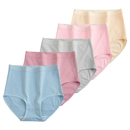 

Xmarks Women s Cotton Underwear 5 Packs High Waisted Panties Full Coverage Underpants Soft Strech Ladies Briefs M-3XL