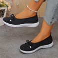 thumbnail image 4 of Gealkoca Womens Breathable Knit Mesh Slip On Loafers Casual Bow Ballet Flats Shoe Comfortable Round Toe Lightweight Walking Shoe Business Office, 4 of 8