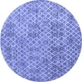 thumbnail image 1 of Ahgly Company Machine Washable Indoor Round Abstract Blue Modern Area Rugs, 3' Round, 1 of 4