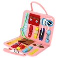 thumbnail image 2 of Tablero ocupado para niños , juguete sensorial Montessori, tablero de actividades para niños, básicas de motricidad fina para Rosado, 2 of 8