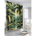 thumbnail image 3 of Fsddascl Summer Palm Tree Shower Curtain Set - 36" x 78" Washable Bathtub Curtain with 12 Hooks, Tropical Plant Leaves Nature Landscape Waterproof Fabric Stall Shower Curtains for Bathroom/Bathtub, 3 of 6
