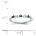 thumbnail image 7 of 14K White Gold Ring Band Wedding Diamond Round Emerald Green, 7 of 7