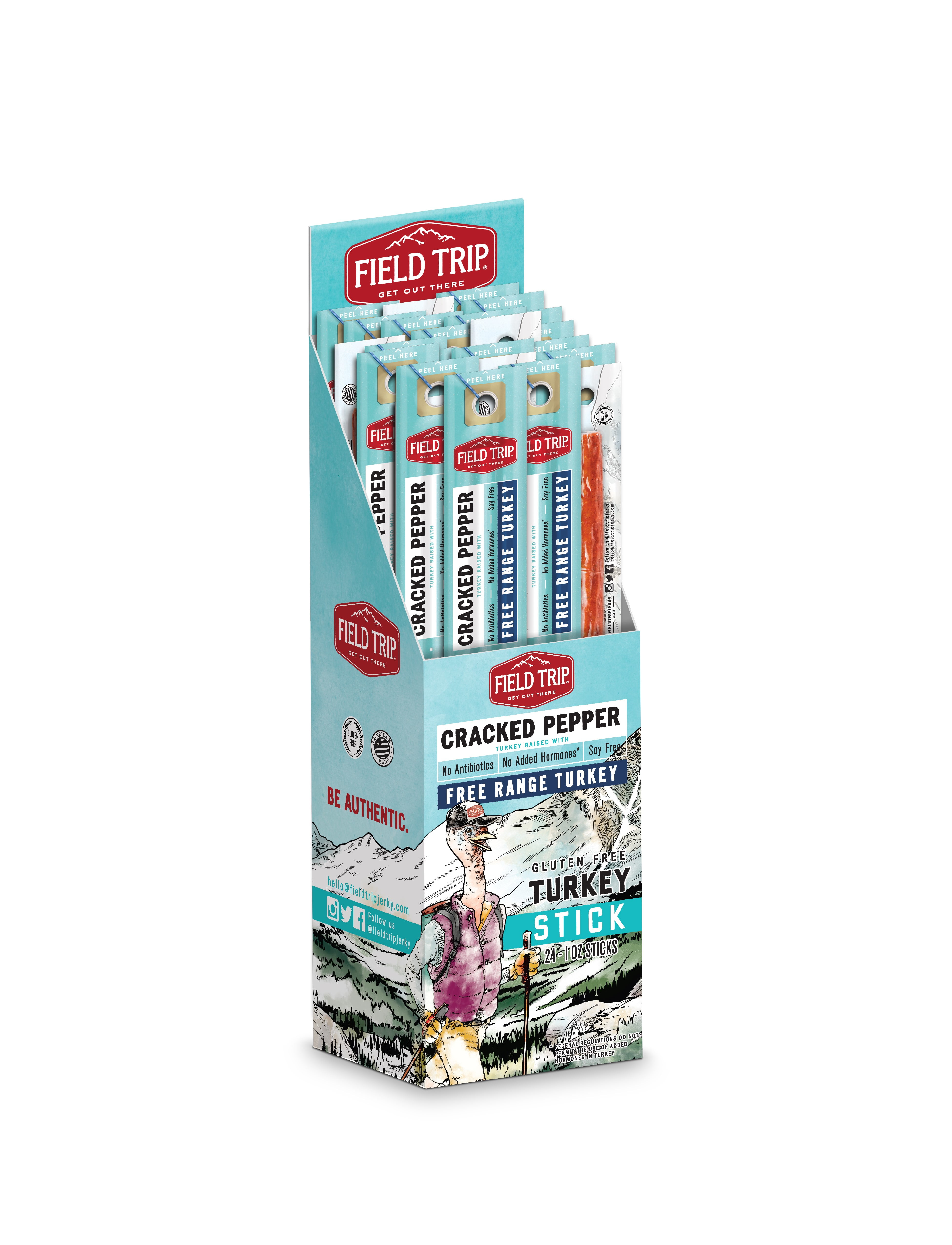 Field Trip Jerky, 1Oz Cracked Pepper Turkey Stick 24ct